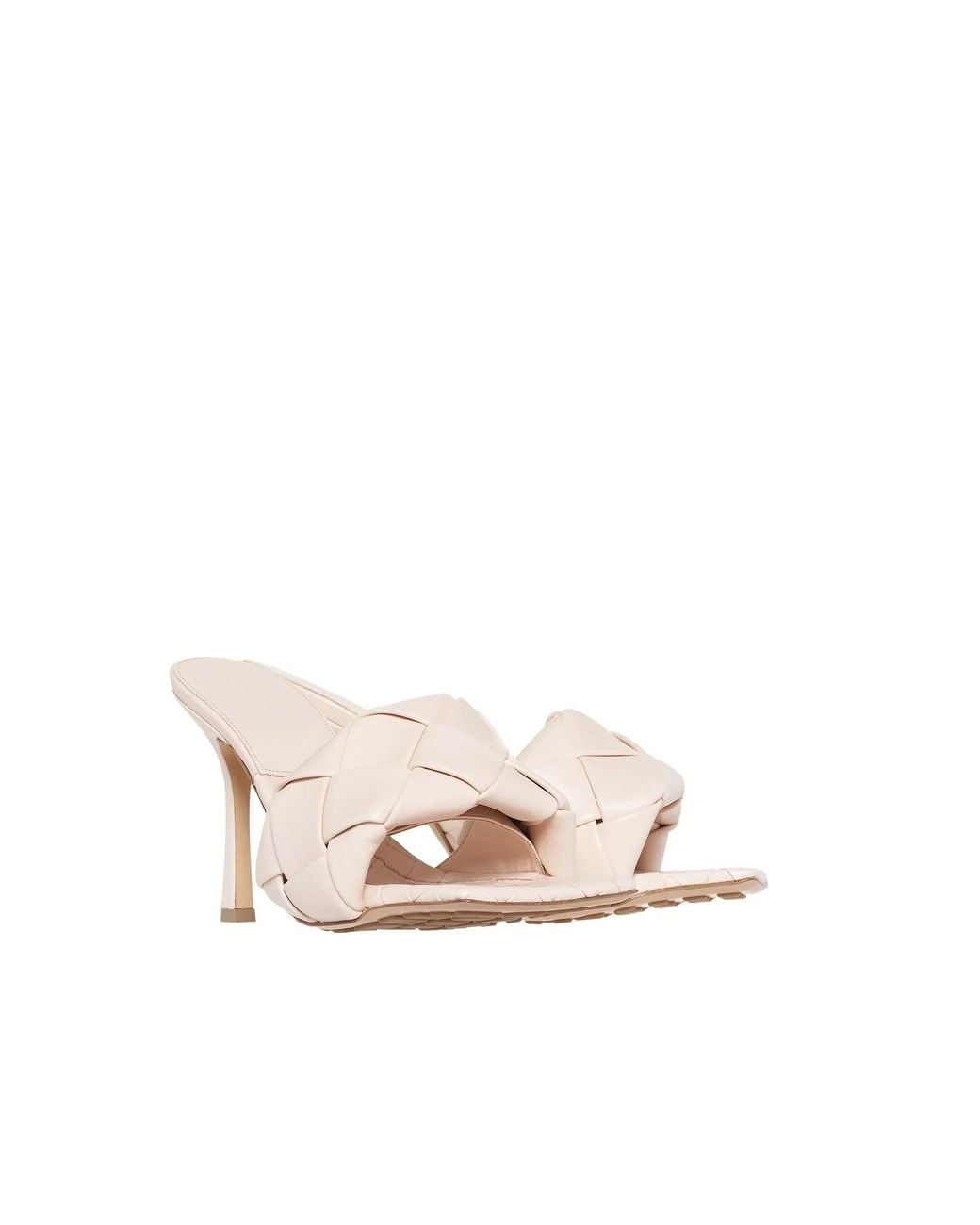 Bottega Veneta White Lido Leather Mules