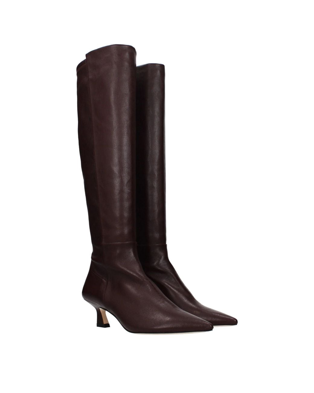 Stuart Weitzman Brown 5050 Boots /Raspberry Leather