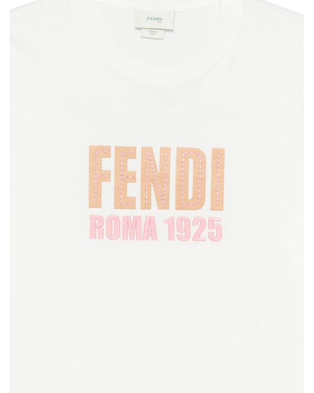 Fendi White T-Shirt With Logo