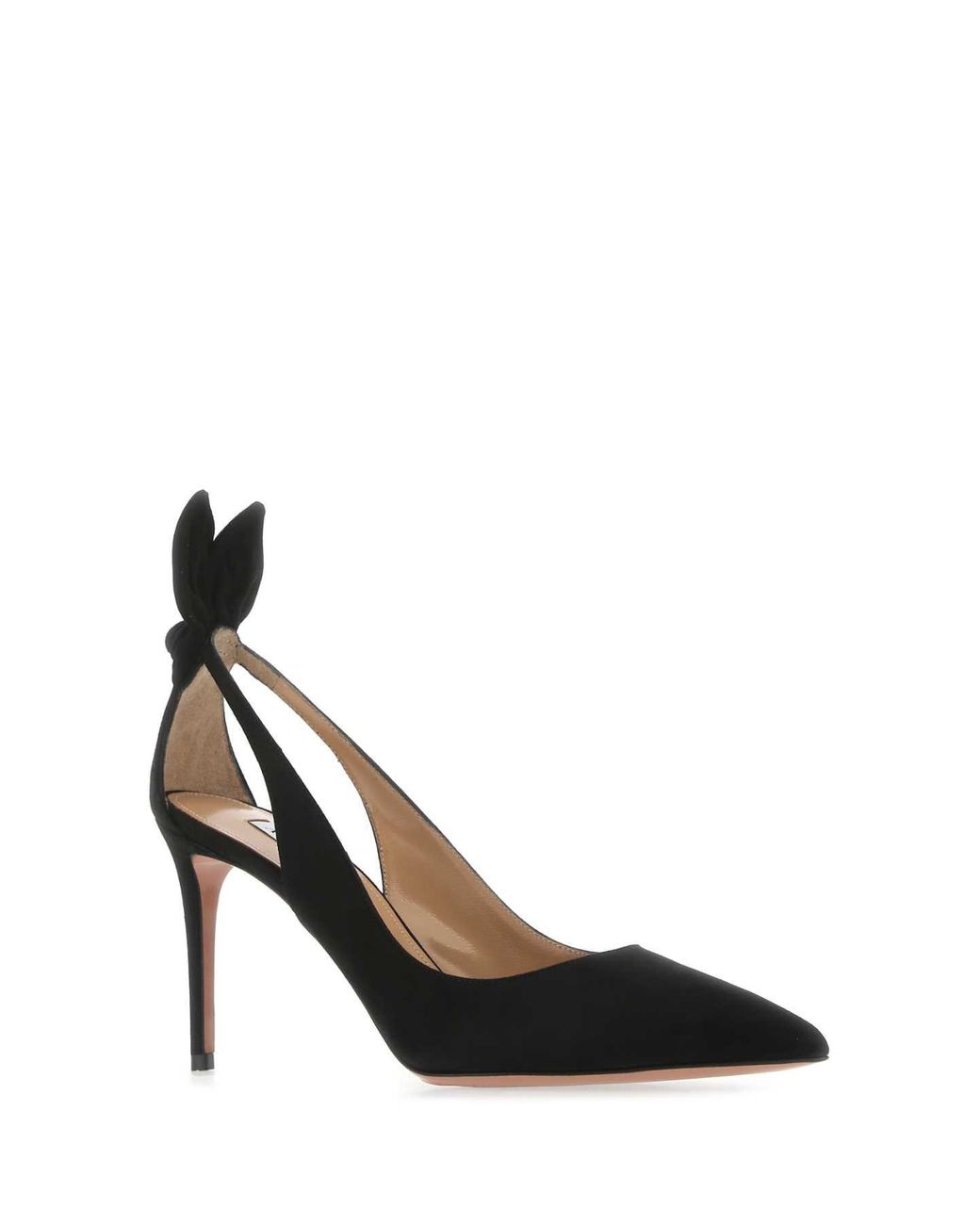 Aquazzura Black Bow Tie 105 Suede Pumps