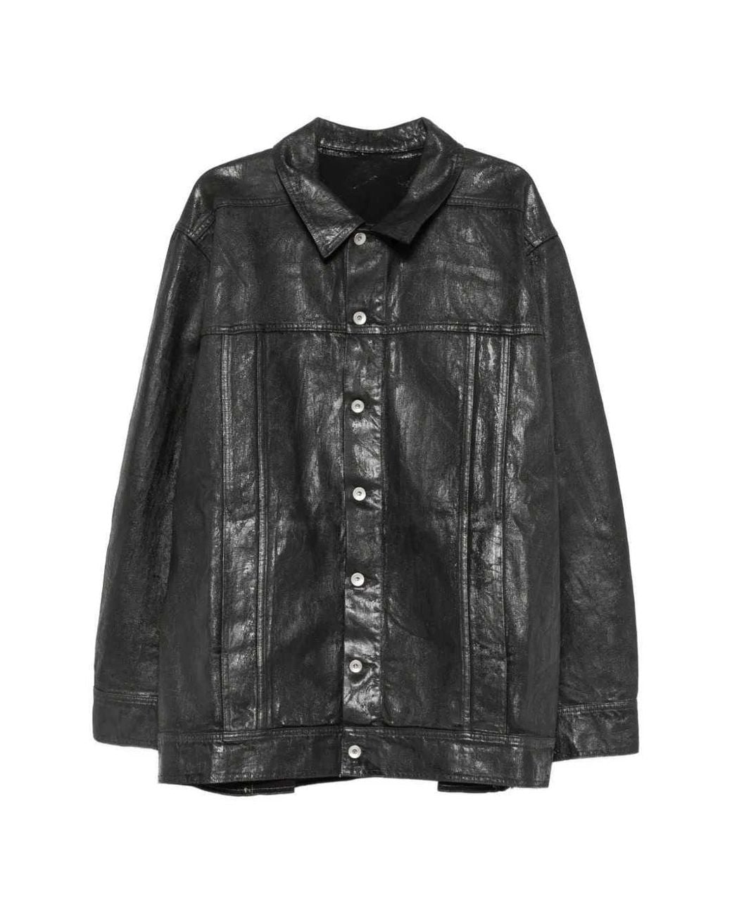 Rick Owens Black Drkshdw Button-Up Denim Jacket for men