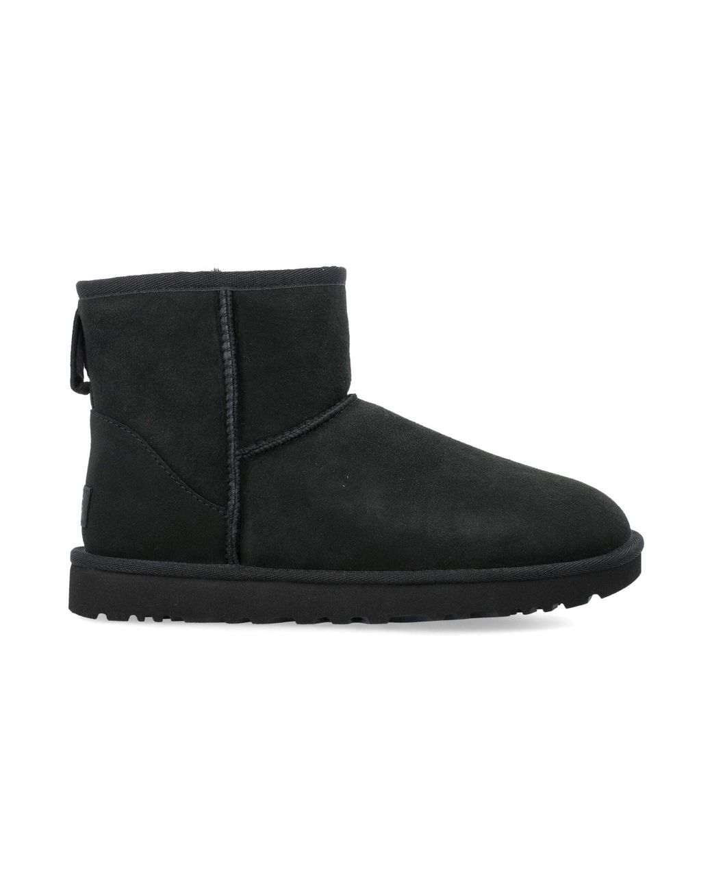 Ugg Black Classic Mini Ii Suede Boots With Shearling Lining