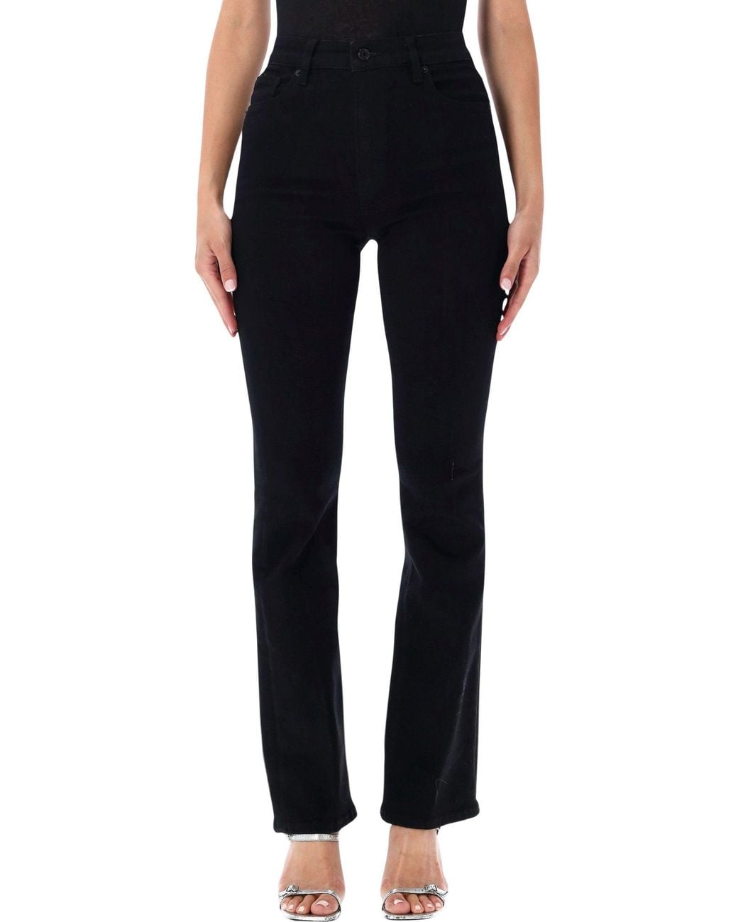 FRAME Black High-Rise Slim Bootcut Jeans