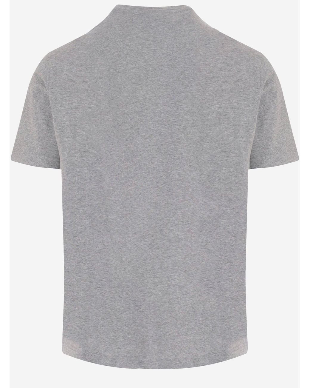 Emporio Armani Gray Cotton T Shirt With Logo