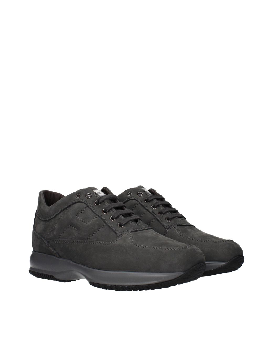Hogan Black Interactive Sneakers Suede/Taupe for men