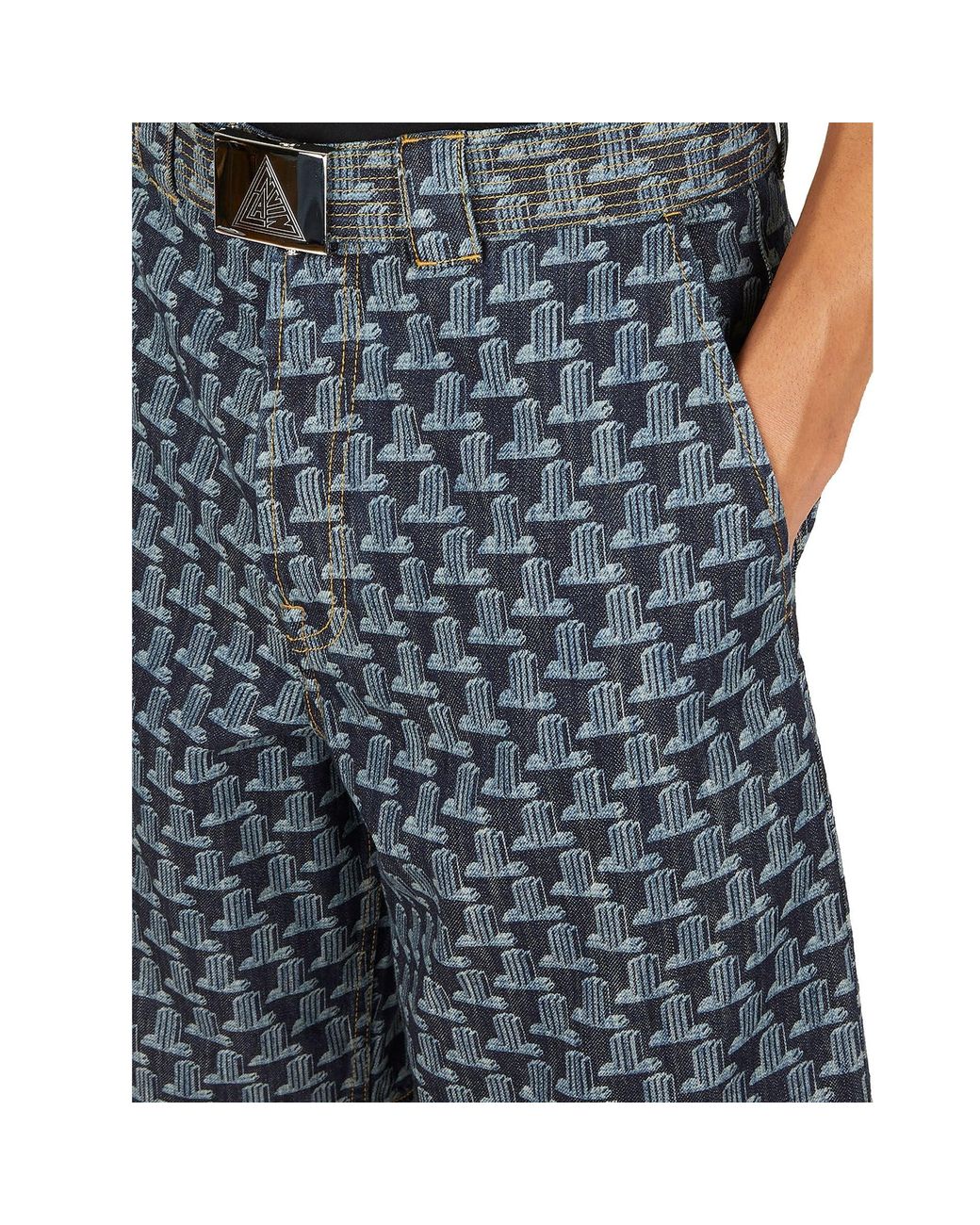 Lanvin Gray Column Monogram Shorts for men