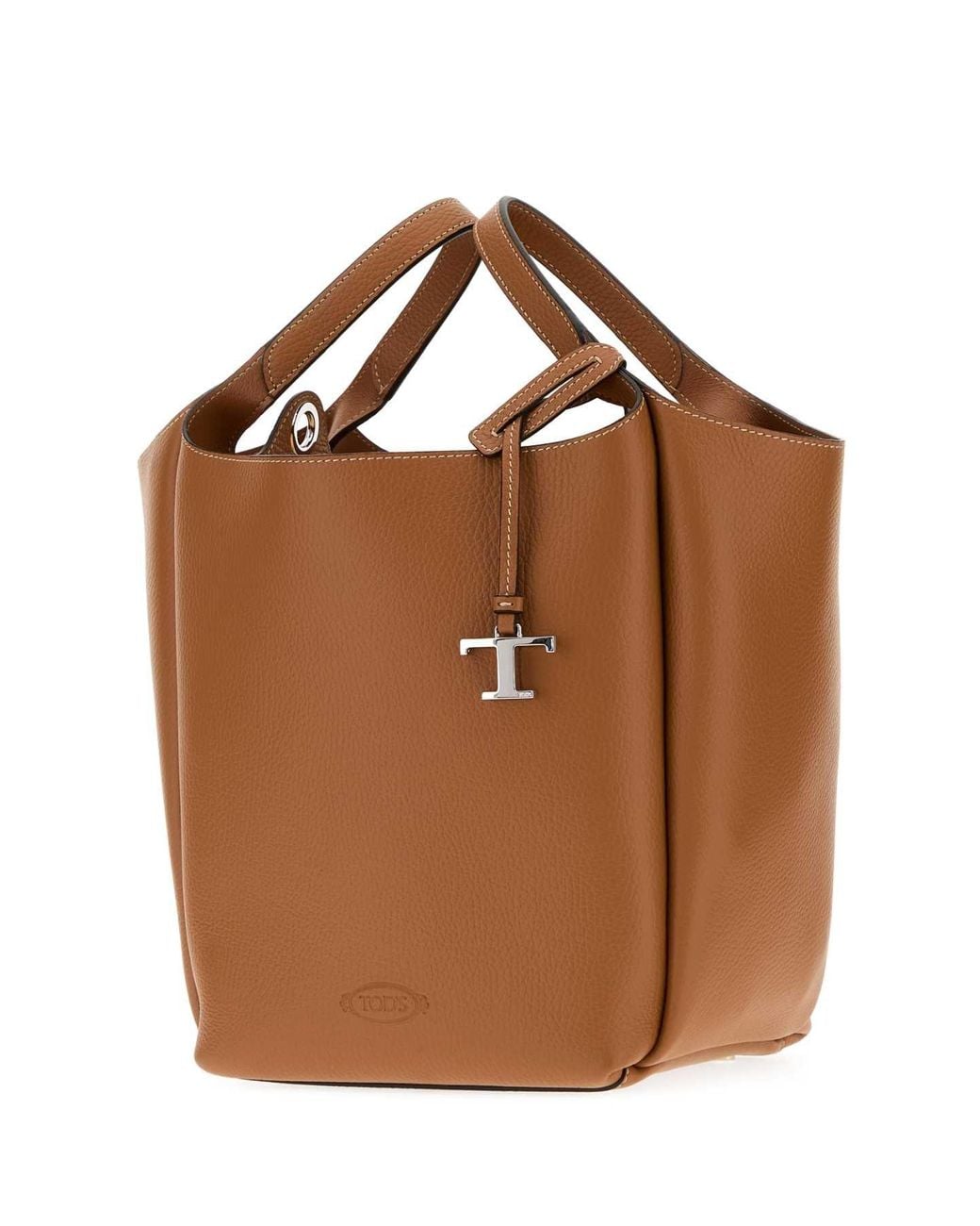 Tod's Brown Camel Leather Apa Bucket Bag
