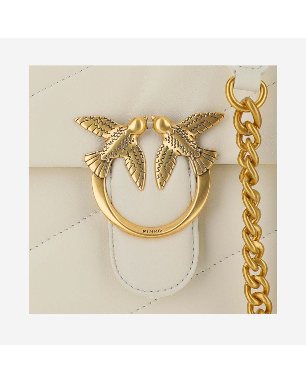 Pinko Metallic Quilted Leather Puff Shoulder Bag