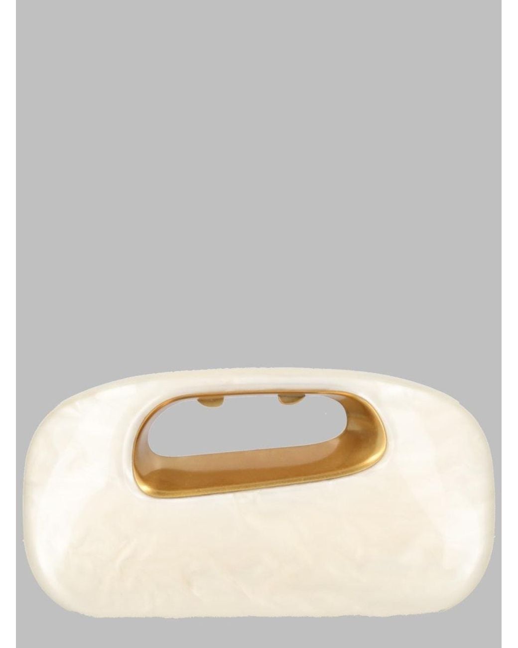 Cult Gaia White Sculptural Top-Handle Clutch