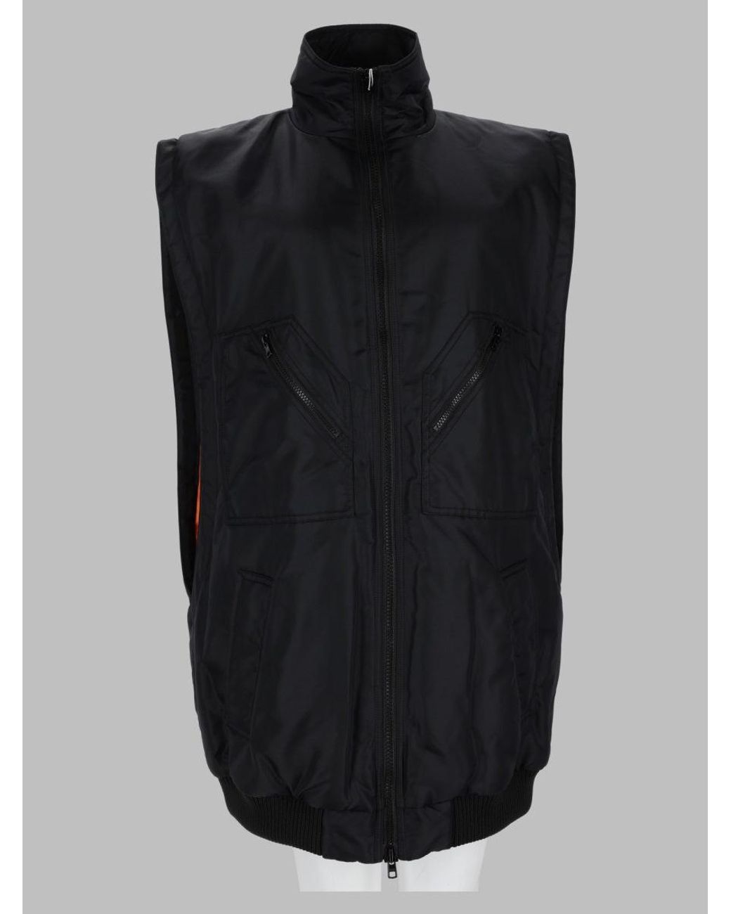 MM6 by Maison Margiela Black Padded Sleeveless Zip Vest