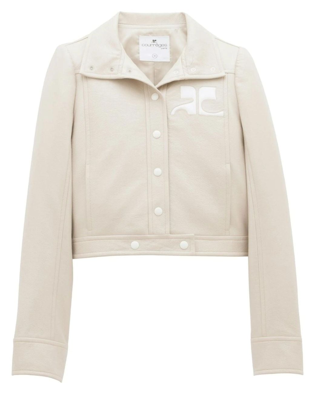 Courreges White Cropped Silk And Nylon Jacket