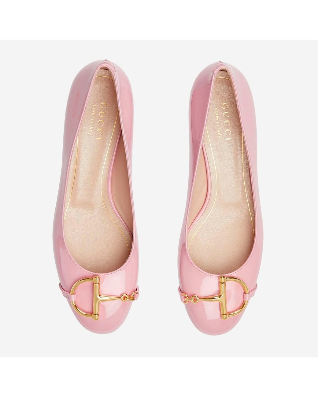 Gucci Pink Ballerina Flats With Half Clasp