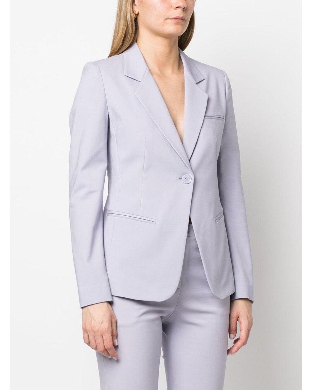 Emporio Armani Blue Cotton Single Breasted Jacket