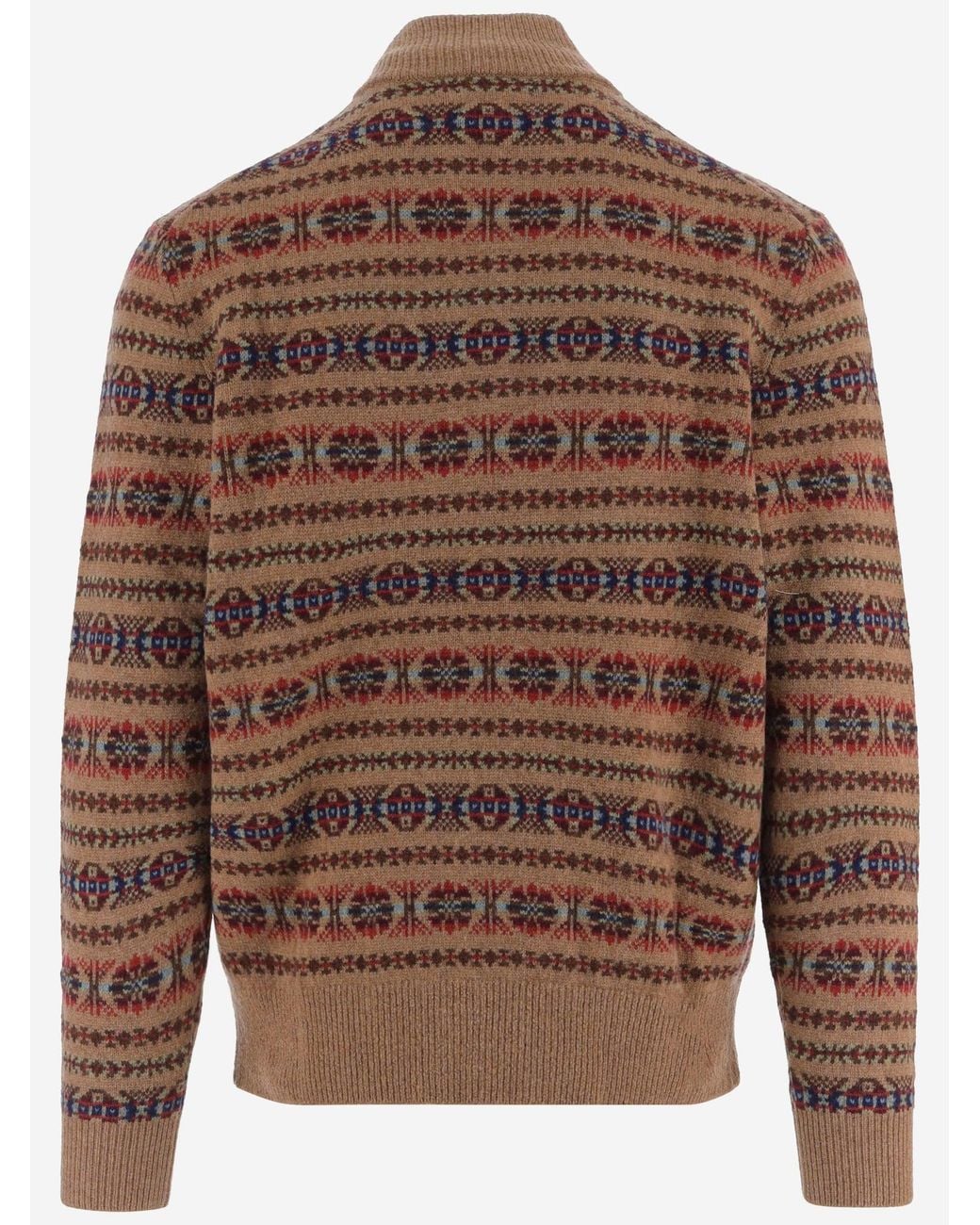 Polo Ralph Lauren Brown Fair Isle Wool Sweater