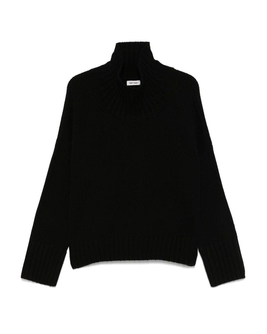 Soft Goat Black Cashmere Turtle Neck Sweater
