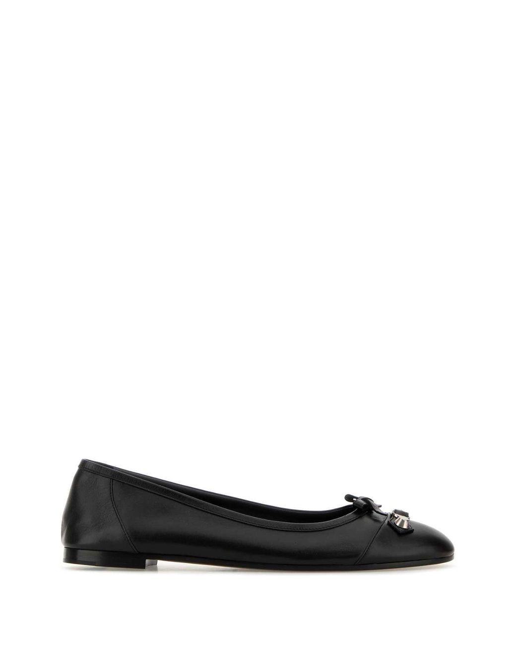 Balenciaga Black Leather City Up Ballerinas