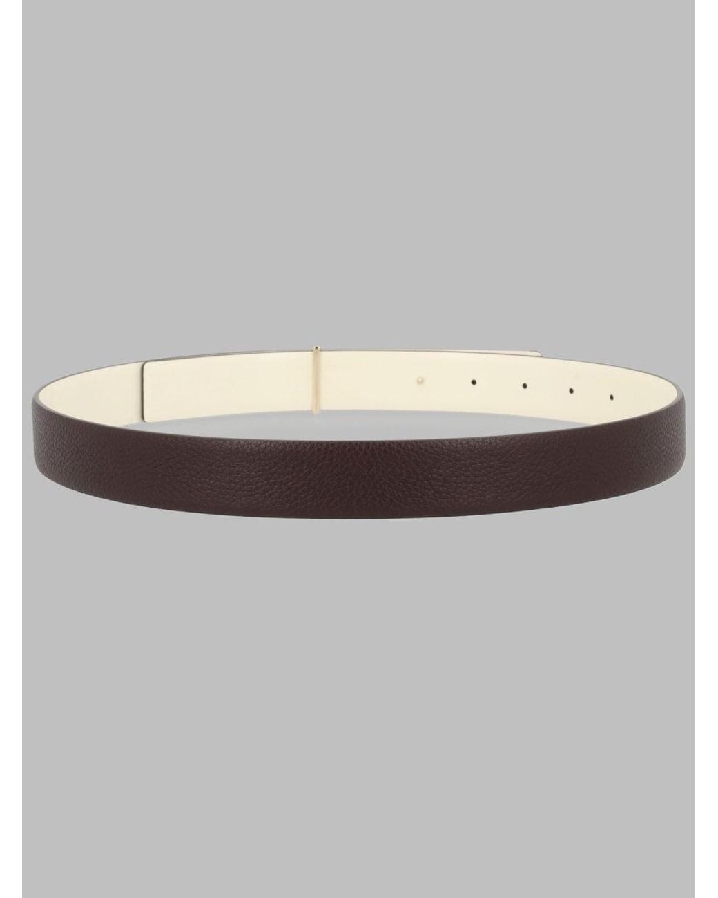 Tom Ford Gray Leather Belt T-Buckle