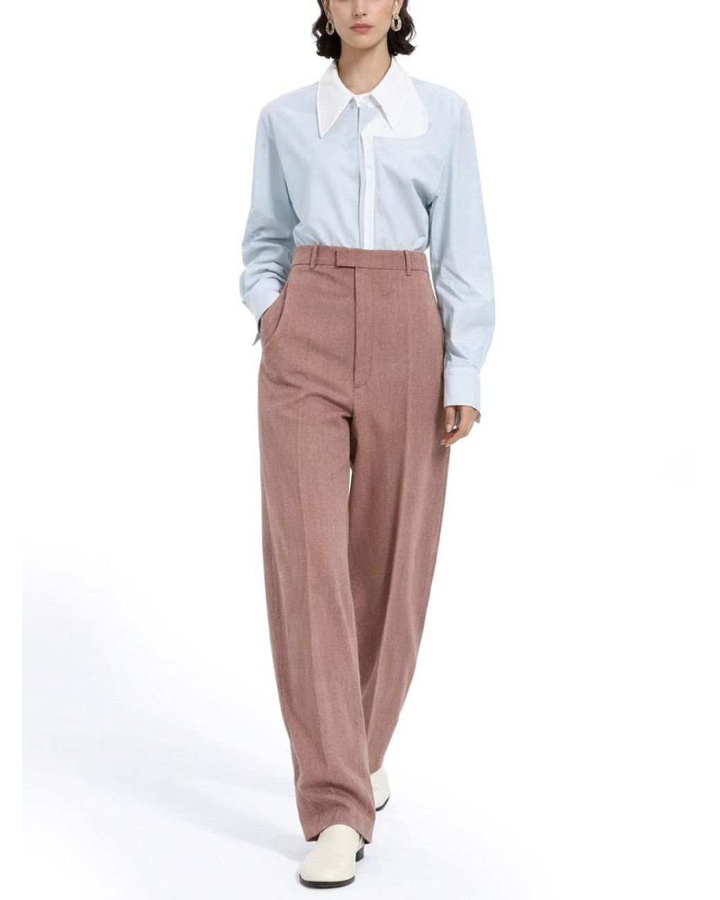 Bottega Veneta Red Pantalone Sartoriale
