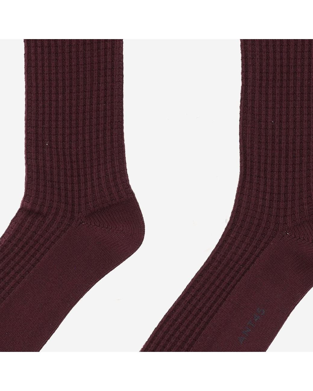 ANT45 Purple Ribbed Cotton Socks With Logo
