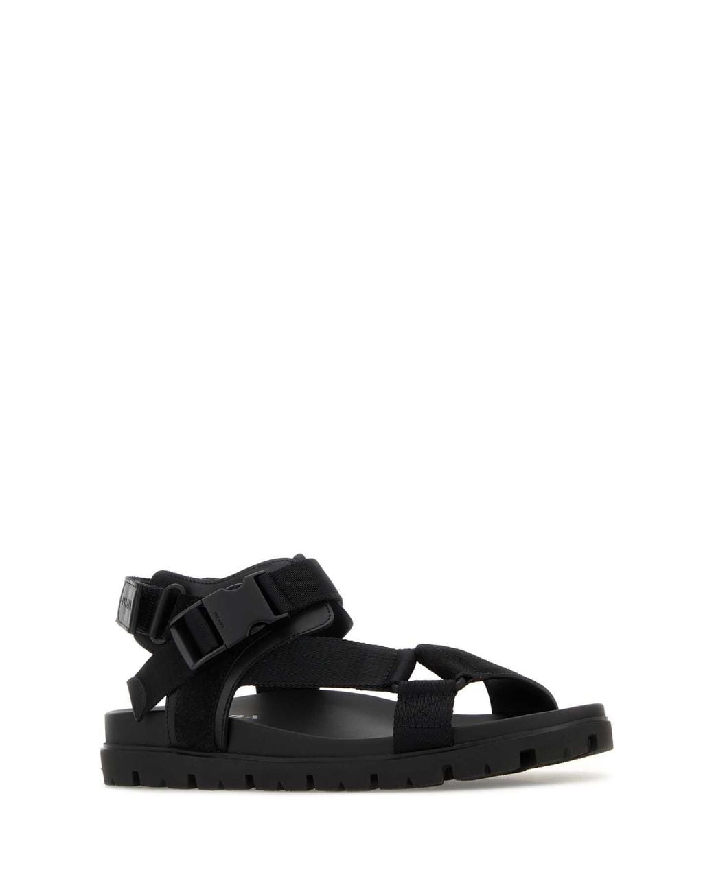 Prada Black Fabric Suede Sandals for men