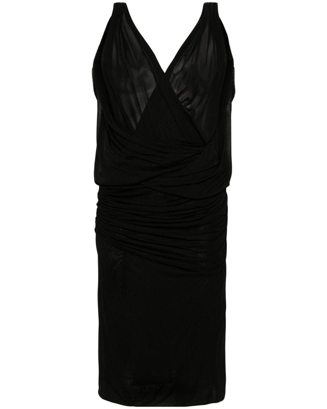 Saint Laurent Black V-Necked Mini Dress