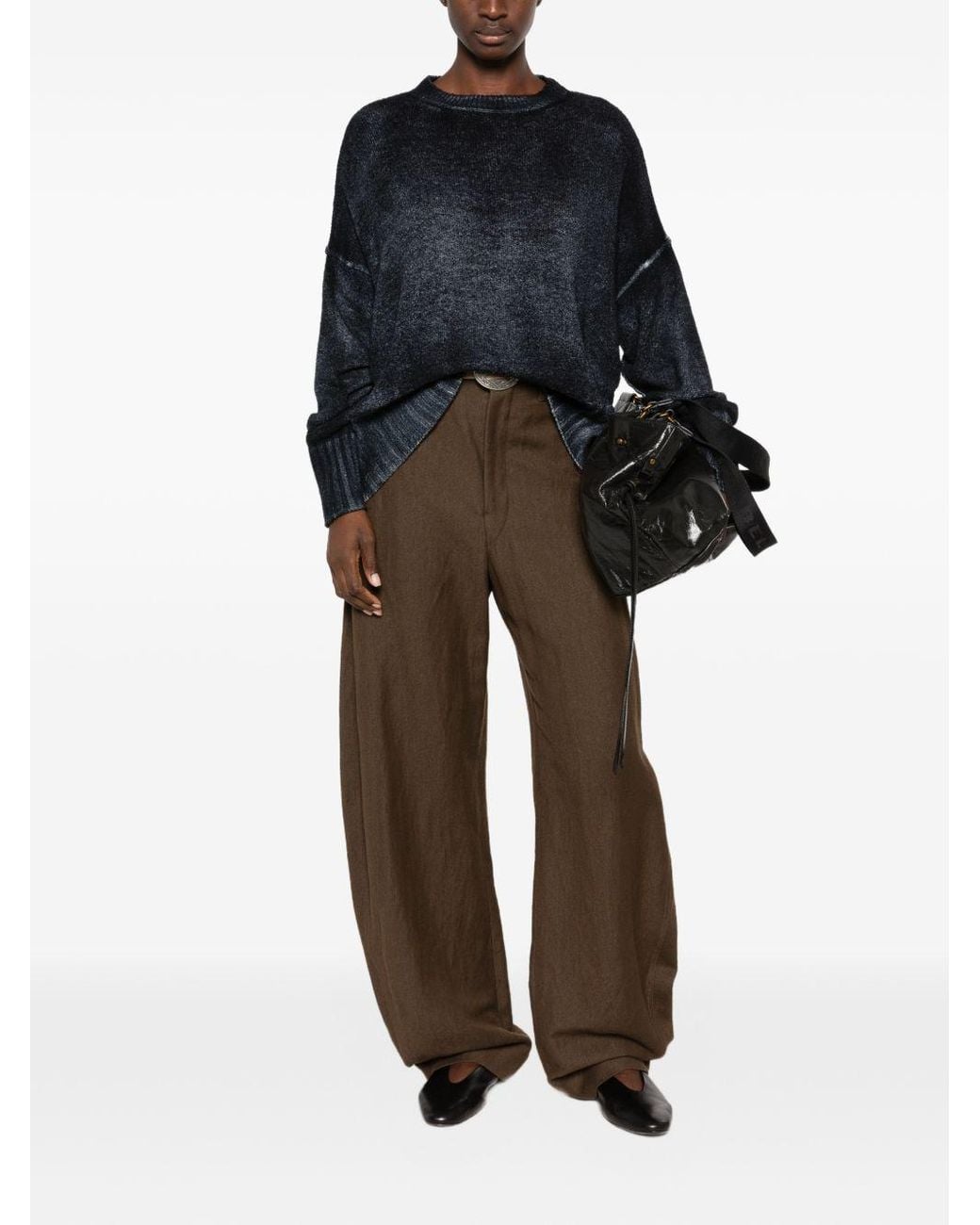 Avant Toi Black Wool Blend Oversized Jumper