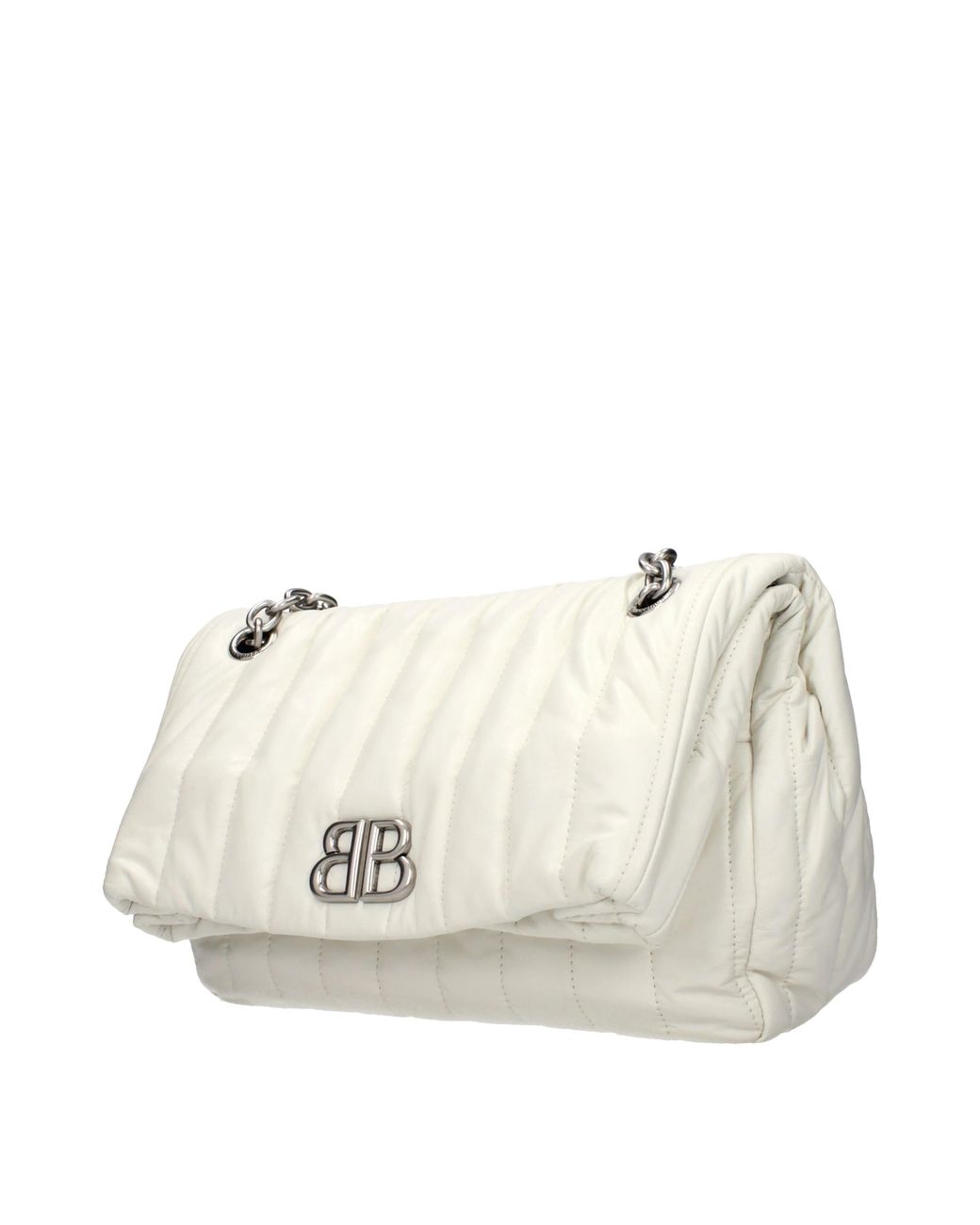 Balenciaga Natural Monaco Shoulder Bag Leather/Off