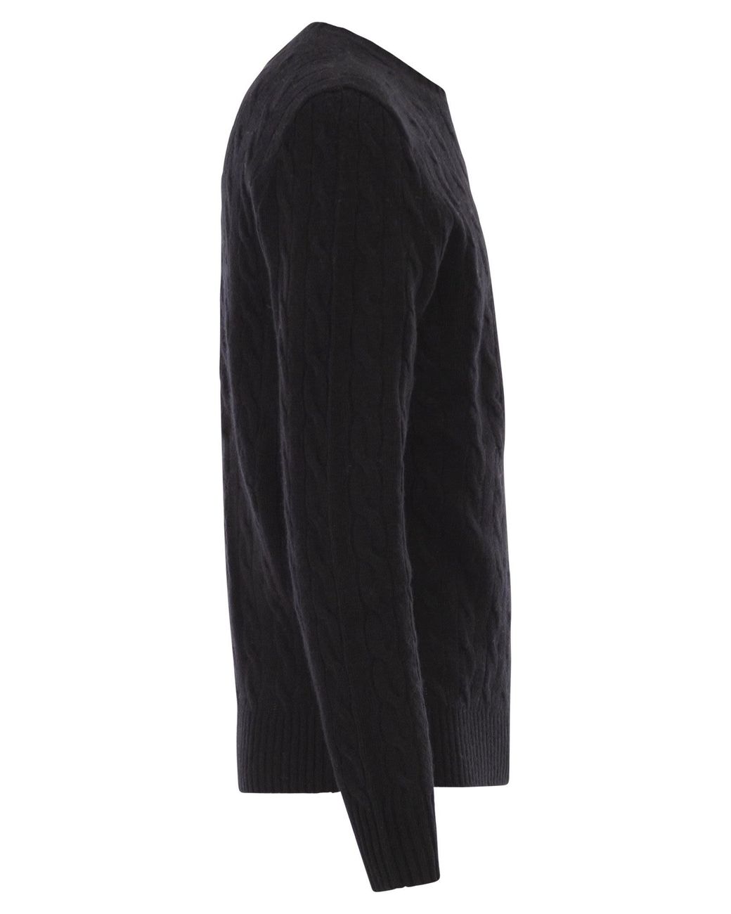 Polo Ralph Lauren Black Wool And Cashmere Cable-Knit Sweater for men