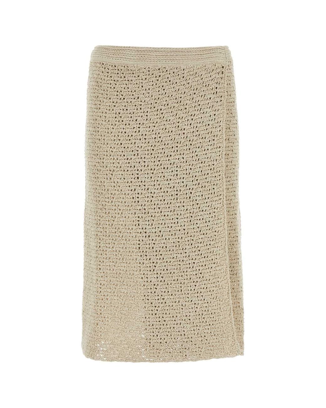 Bottega Veneta Natural Crochet Skirt