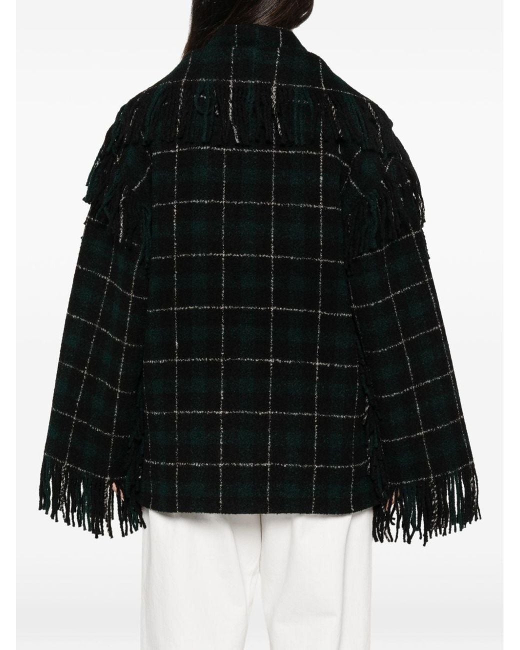 Totême Black Wool Fringed Scarf Jacket