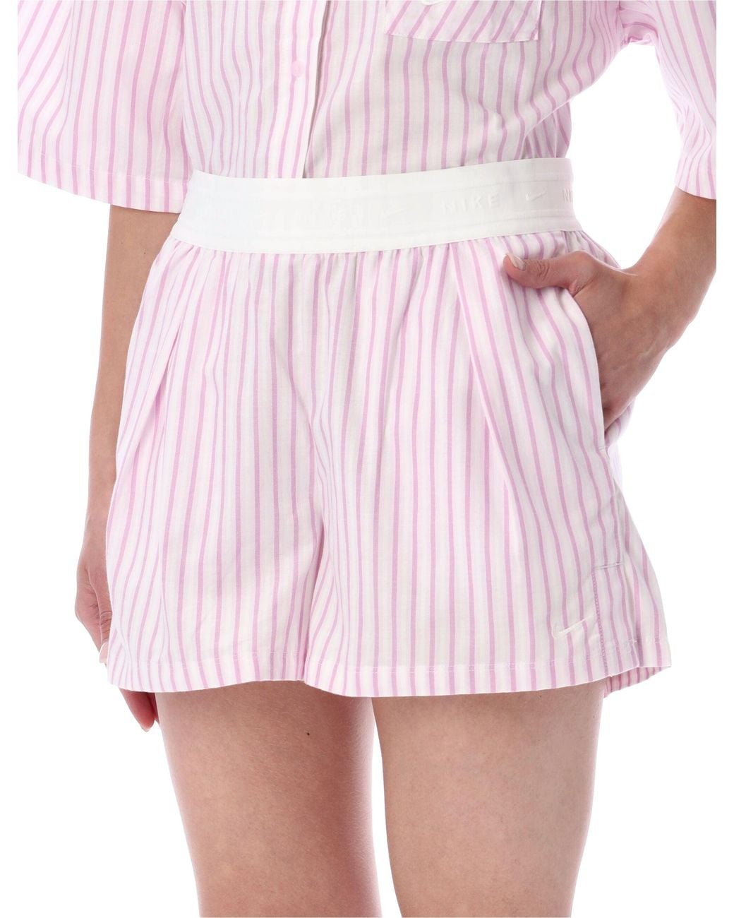 Nike Pink Chill Poplin Stripe Shorts
