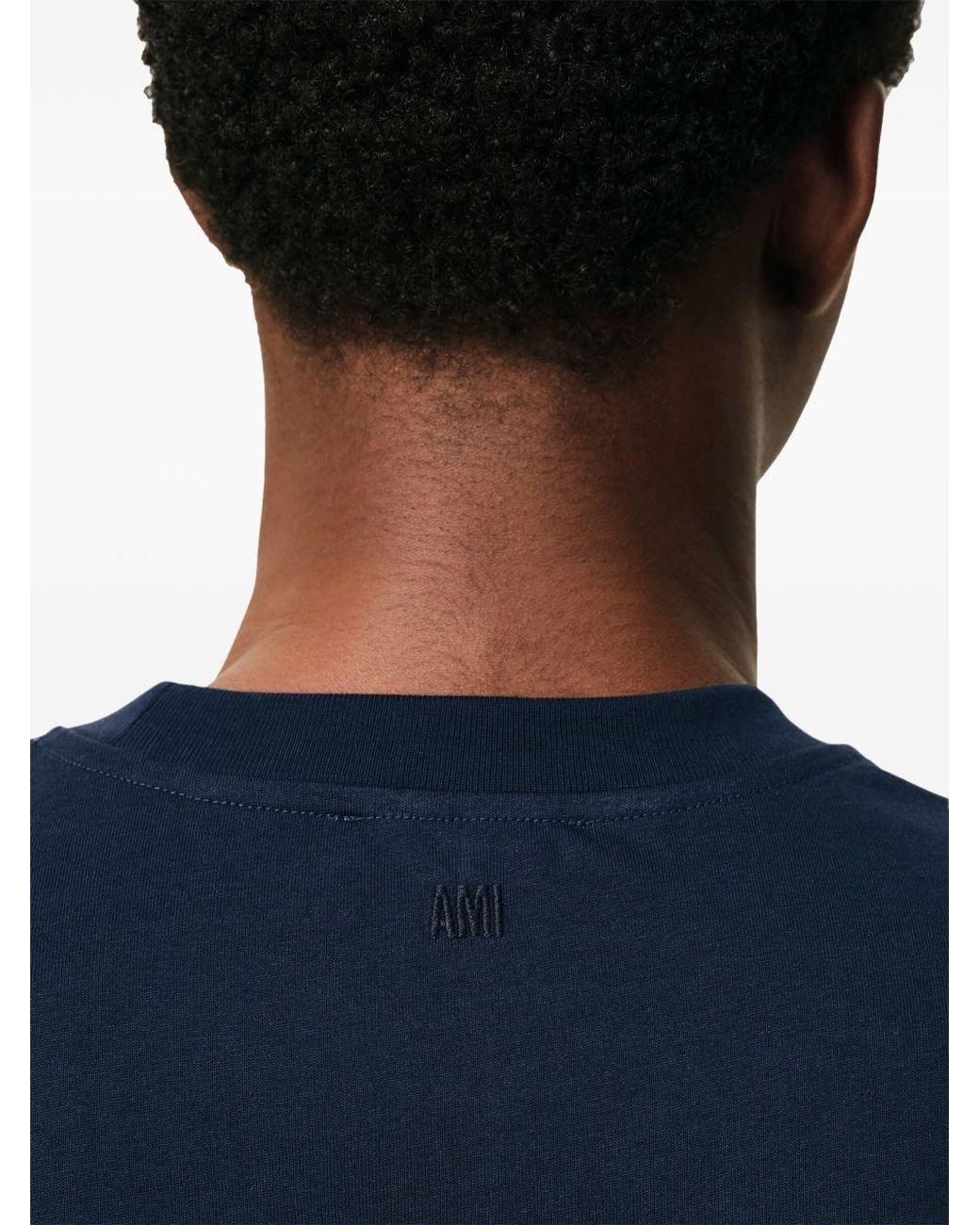 AMI Blue Ami De Coeur Cotton T Shirt