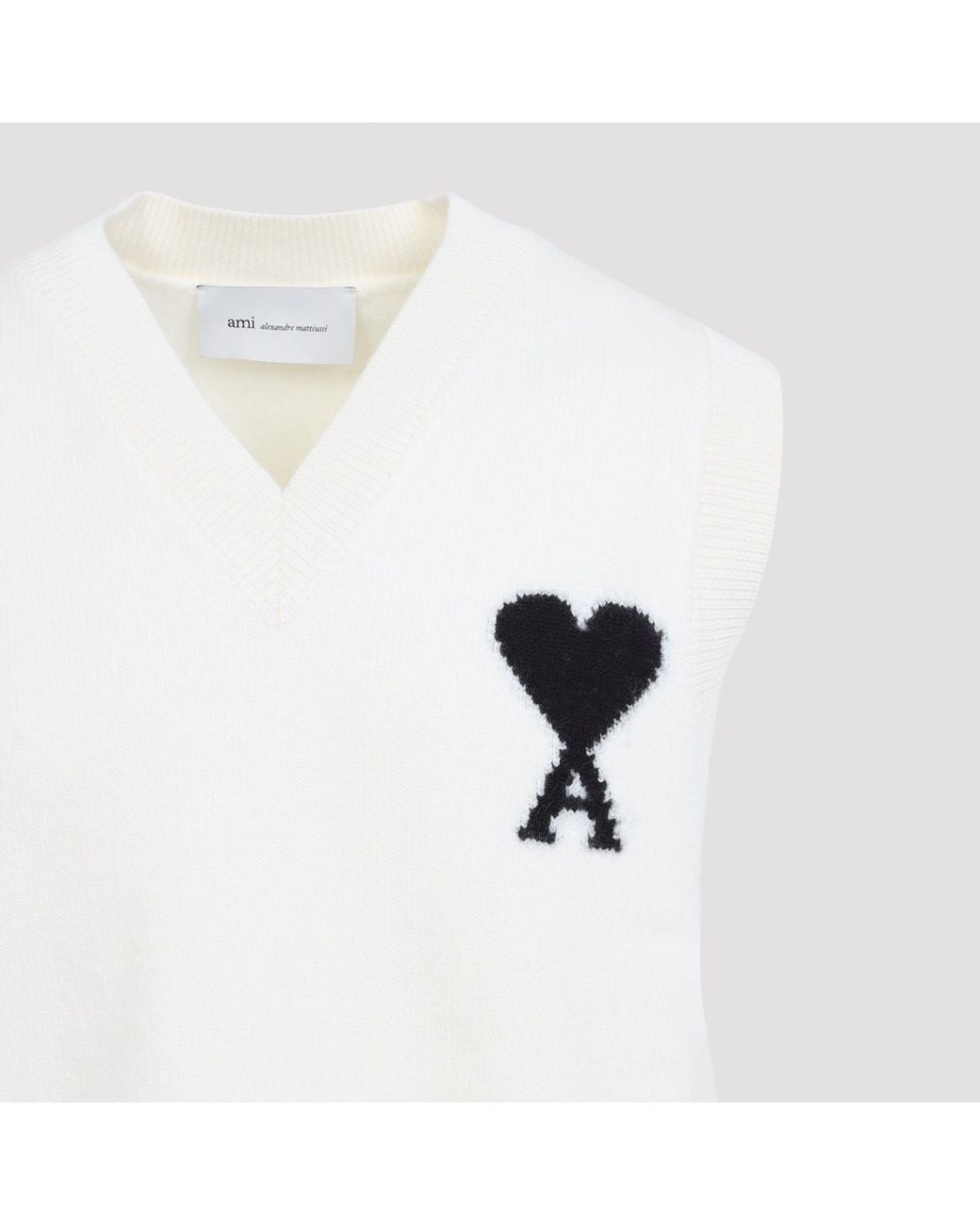 AMI White Adc Sleevless Sweater for men