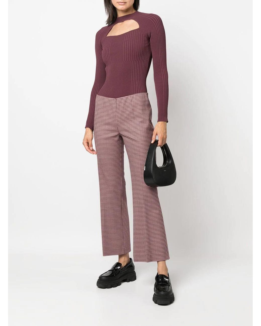 P.A.R.O.S.H. Houndstooth Flared Trousers