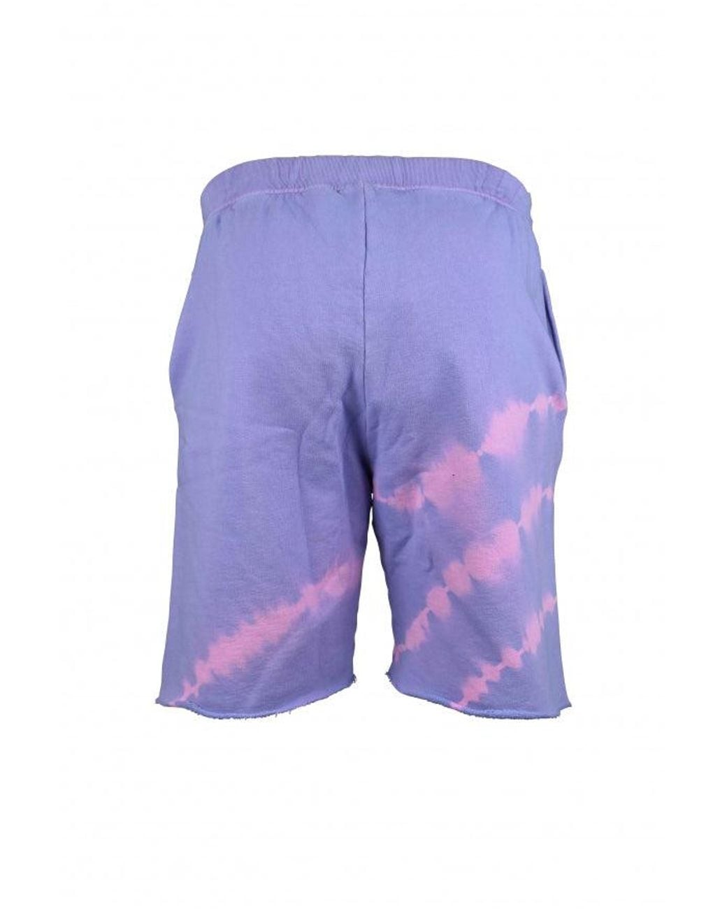 Aries Blue Tie-Dye Cotton Logo Shorts for men