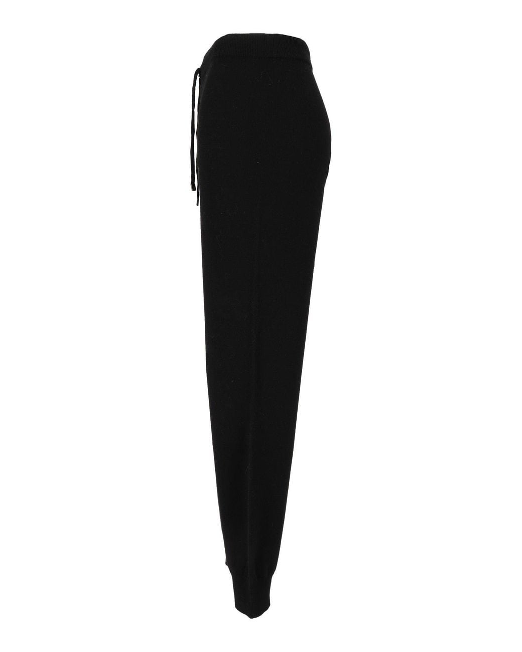 Kangra Cashmere Black Seamless Joggers Wi Th Drawstring