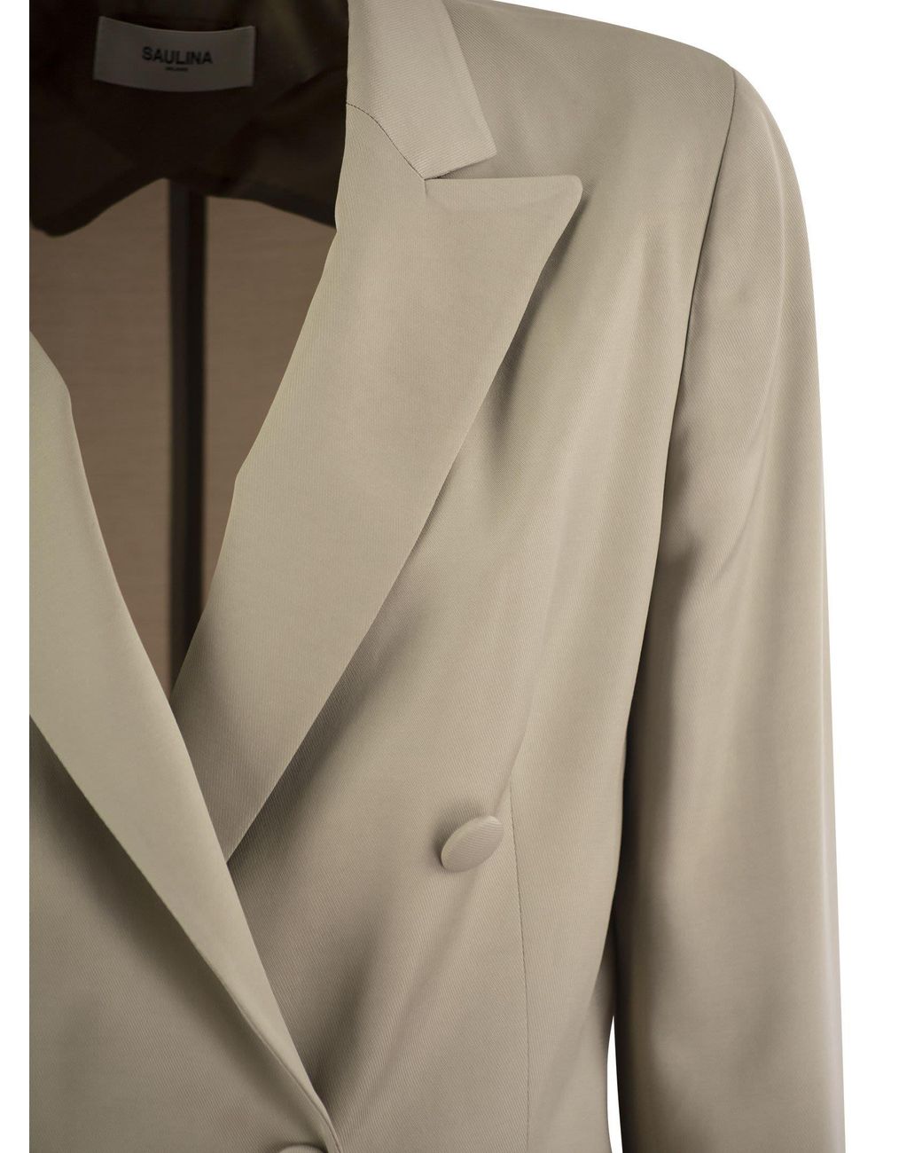 SAULINA Natural Anita Viscose Double Breasted Blazer