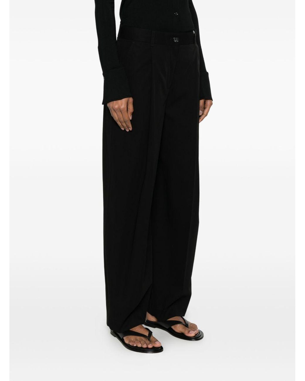 Totême Black Relaxed Fit Pants