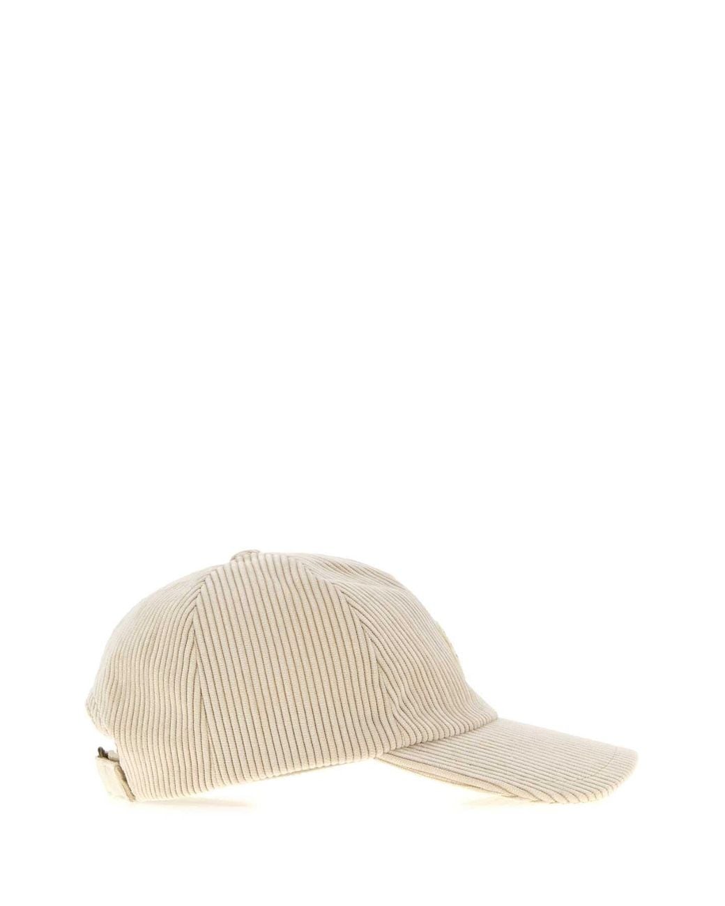 Moncler Natural Sand Stretch Corduroy Baseball Cap