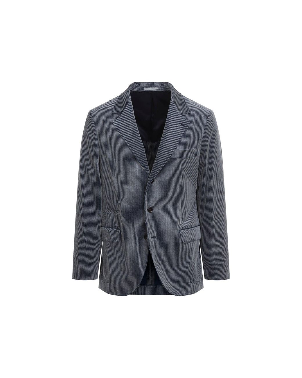 Brunello Cucinelli Gray Cotton Suit-Style Jacket Blazer for men