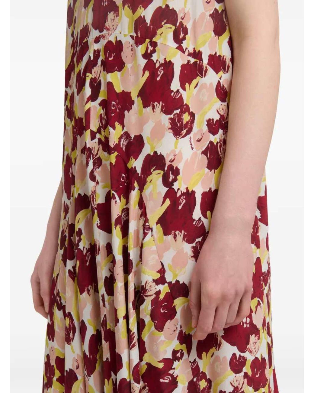 Marni Geplooide Bloemenjurk in het White