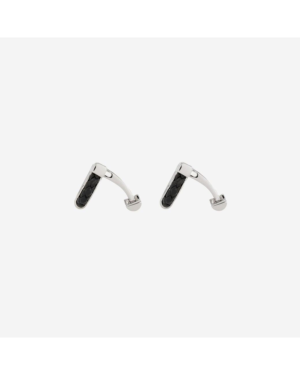 Ferragamo Metallic Brass And Braided Leather Hook Cufflinks