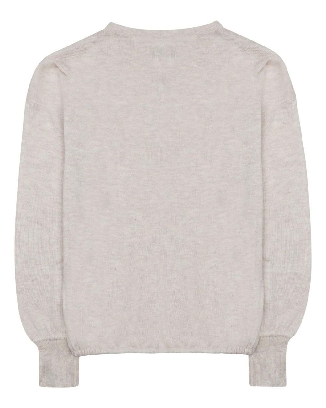 OSCAR THE COLLECTION White Wool-Silk Blend Knit Top