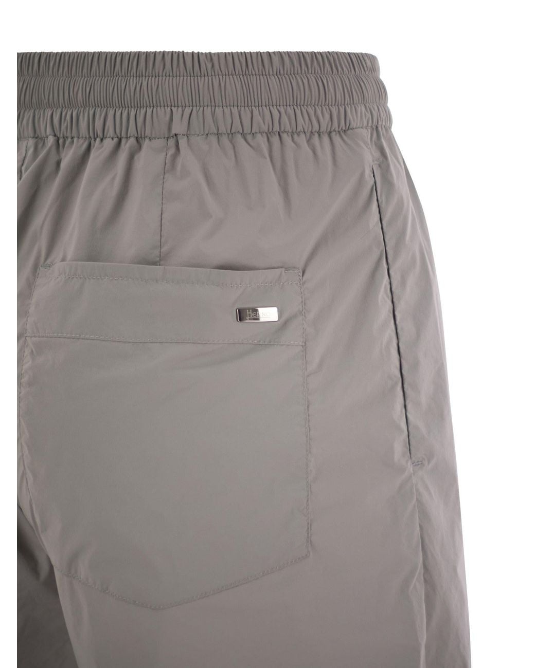 Herno Gray Stretch Nylon Trousers