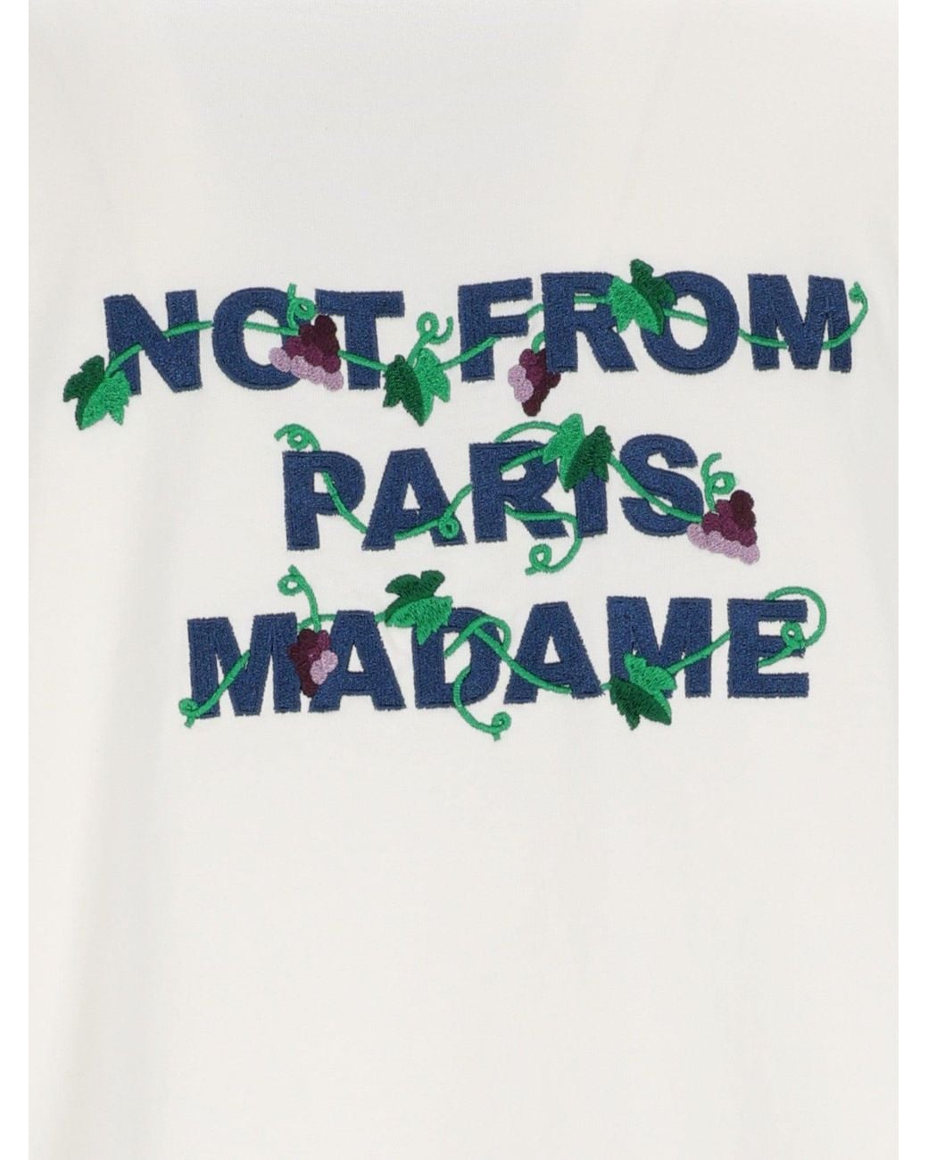 Drole de Monsieur White Off Vine Embroidered Slogan T Shirt