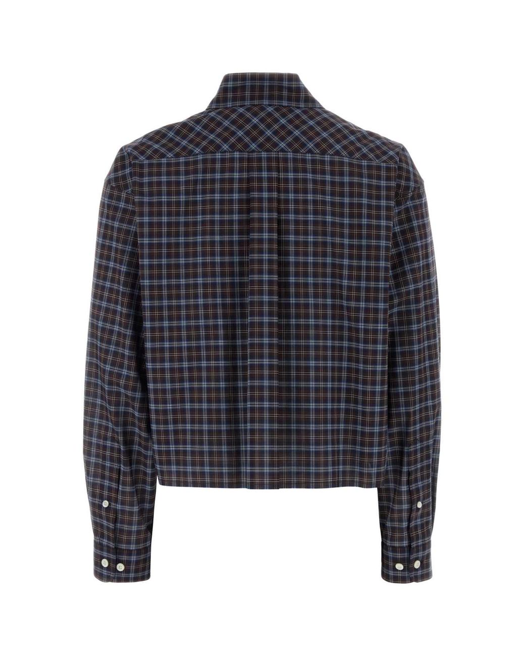 Miu Miu Blue Embroidered Cotton Shirt