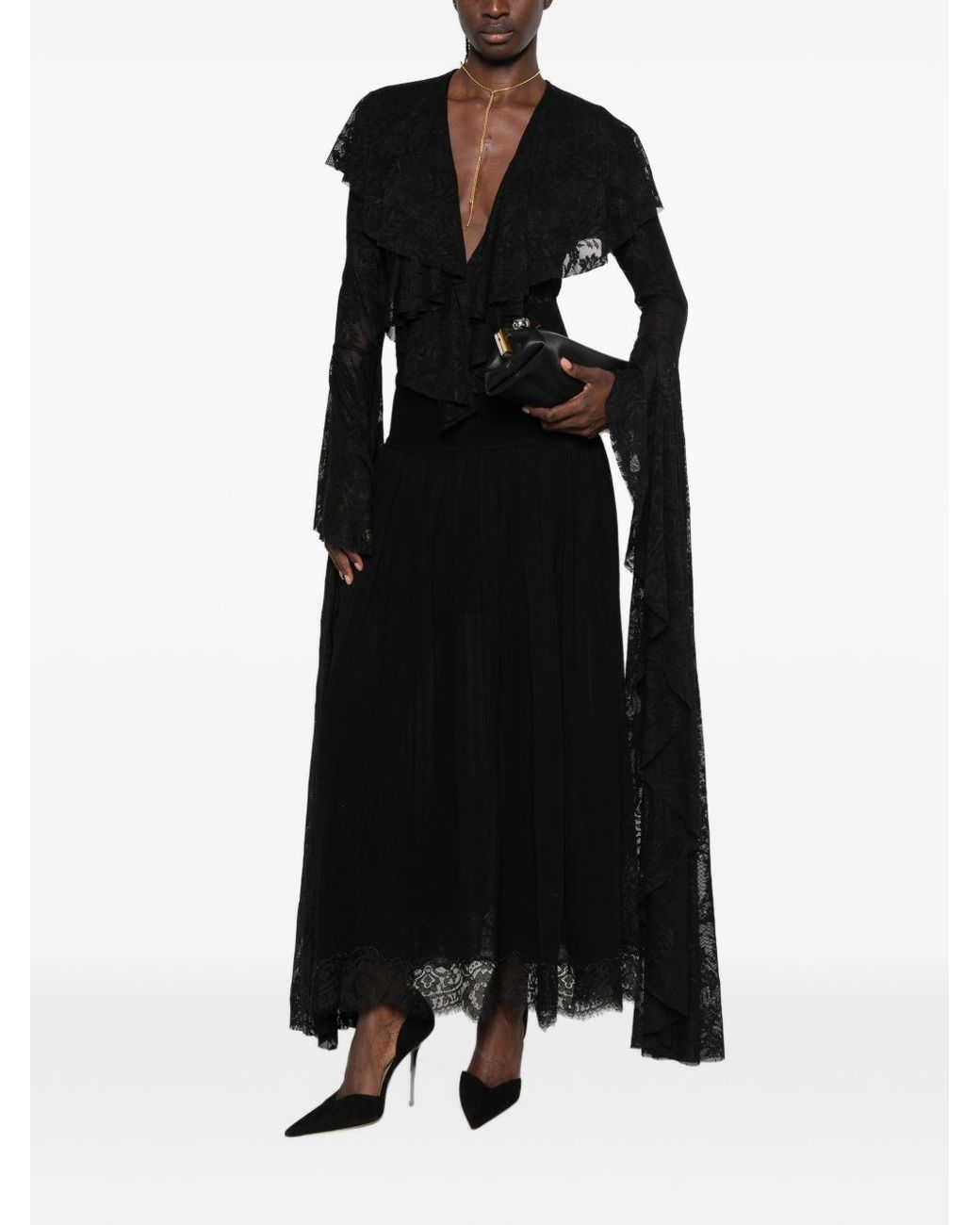 Zimmermann Black Valiant Lace Maxi Skirt
