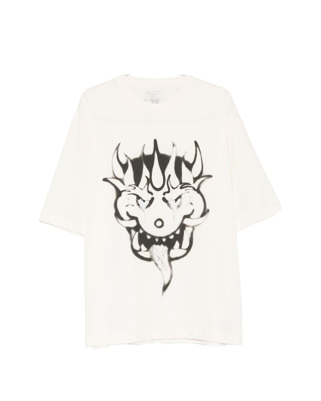 Y-3 White Printed Cotton T Shirt