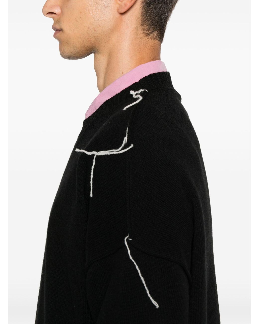 Paura Black Riccione Crewneck Sweater for men