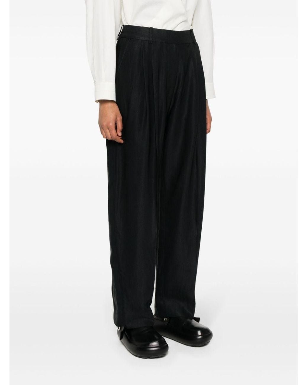 Studio Nicholson Black Sperro High-Waist Tapered Trousers